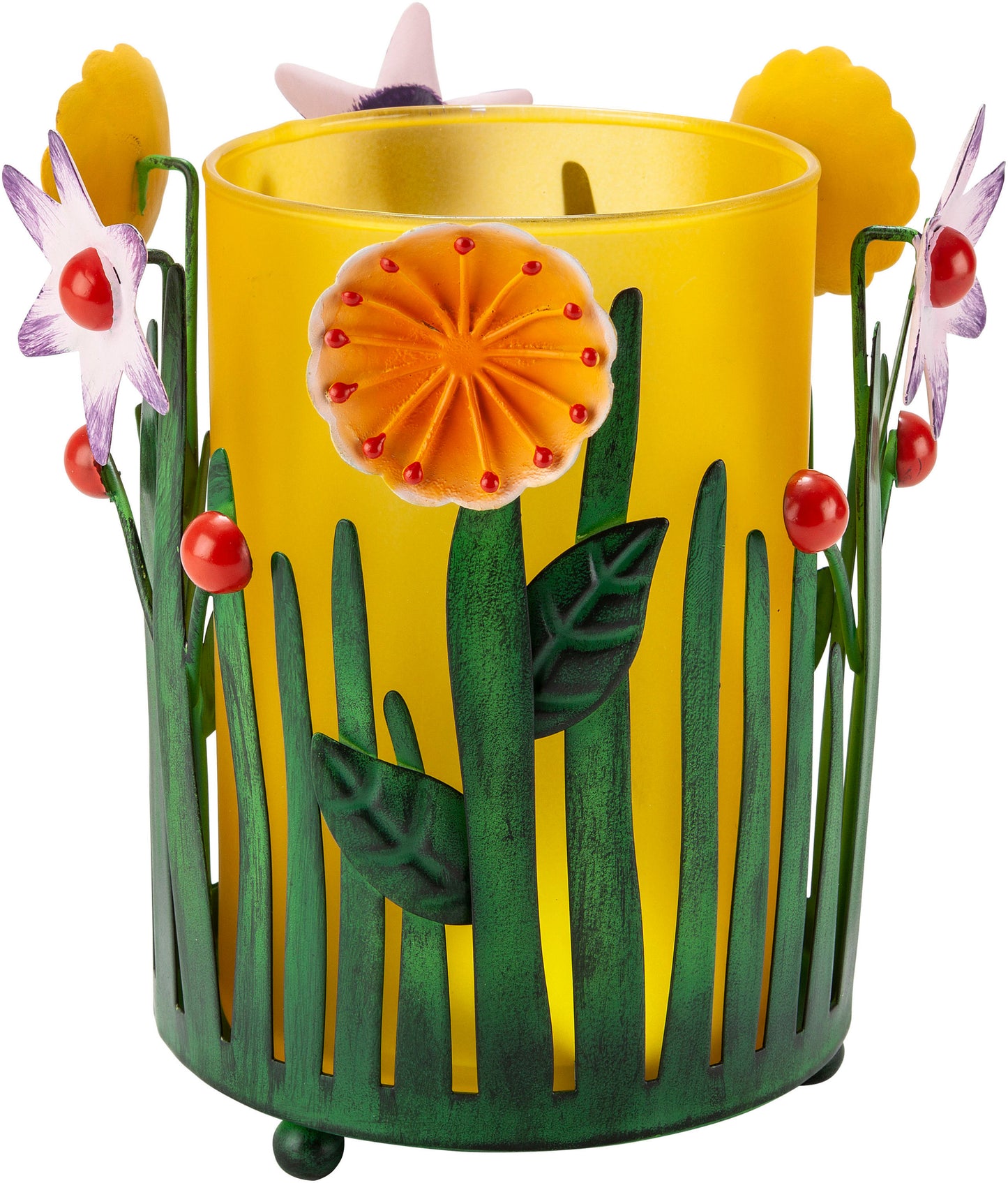 Windlicht "Blumenwiese" mit Glaseinsatz