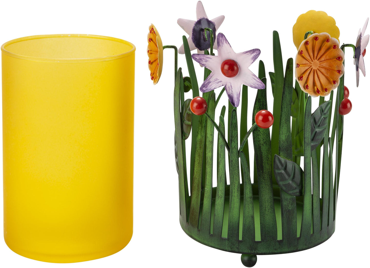 Windlicht "Blumenwiese" mit Glaseinsatz