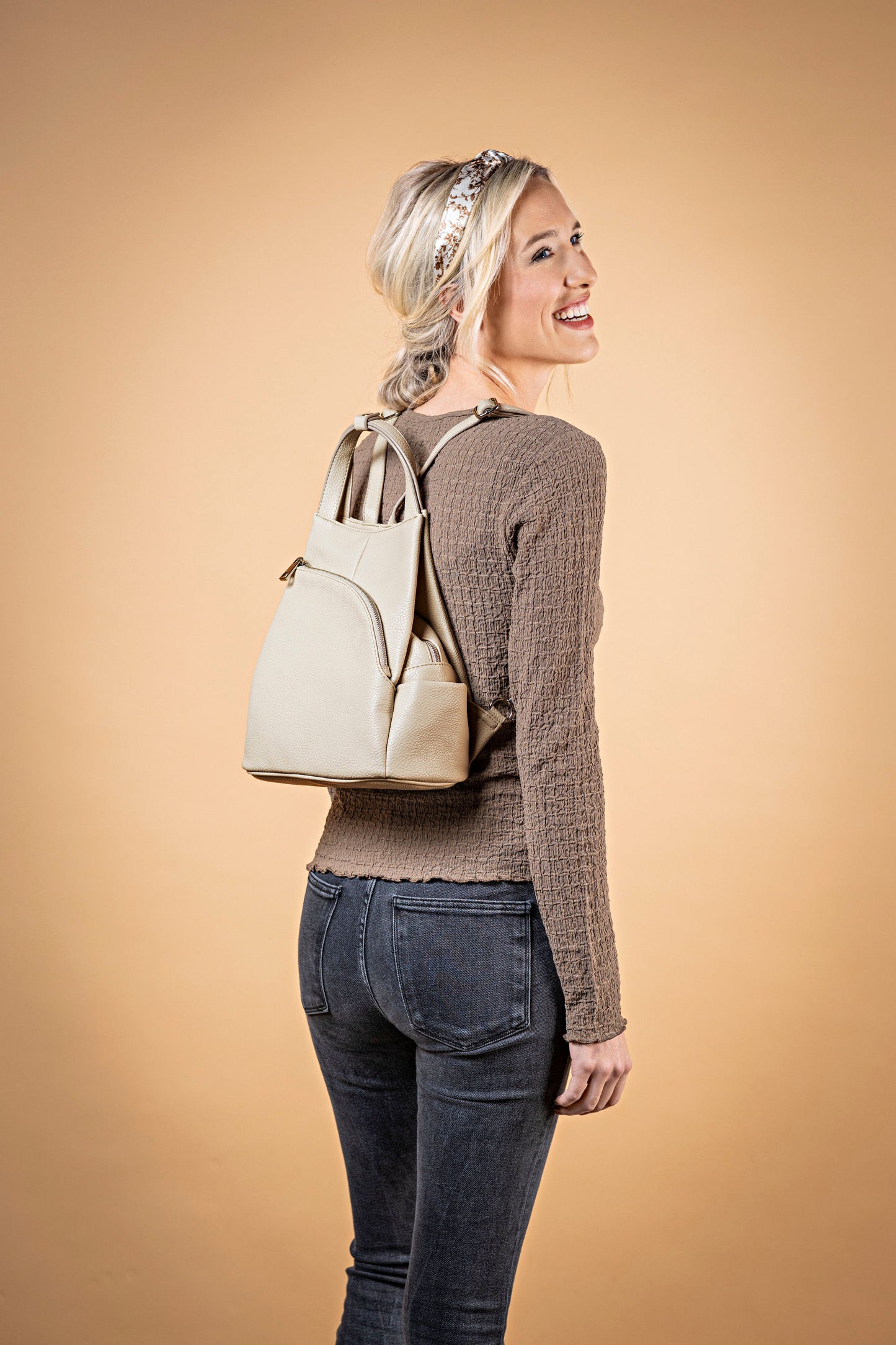 T&F Schulter- & Rucksacktasche "Sophia" (Farbe: pink)