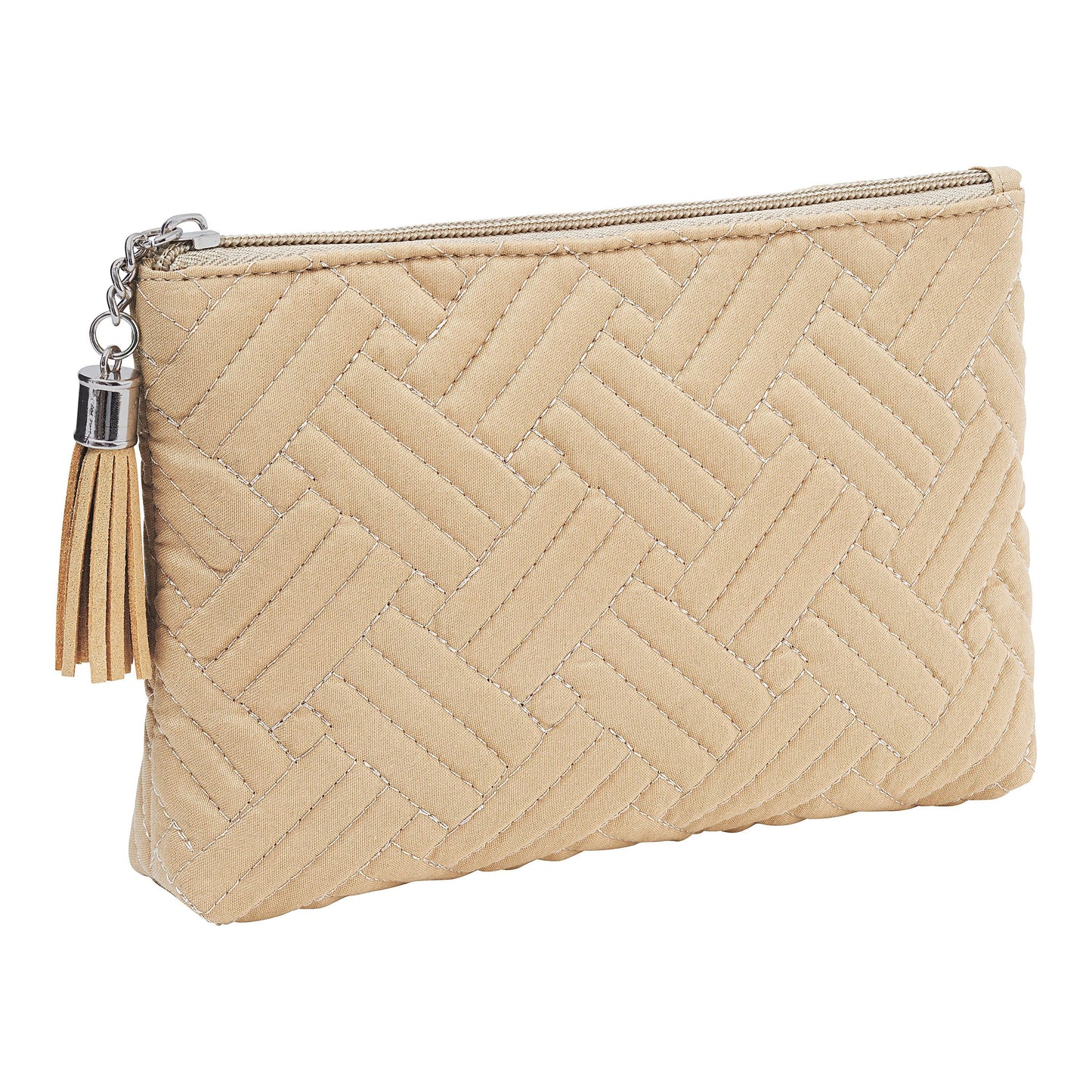 HJP Kosmetiktasche "Zoe" Steppoptik, (Farbe: taupe)