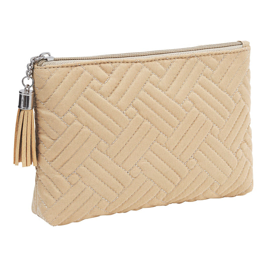 HJP Kosmetiktasche "Zoe" Steppoptik, (Farbe: taupe)