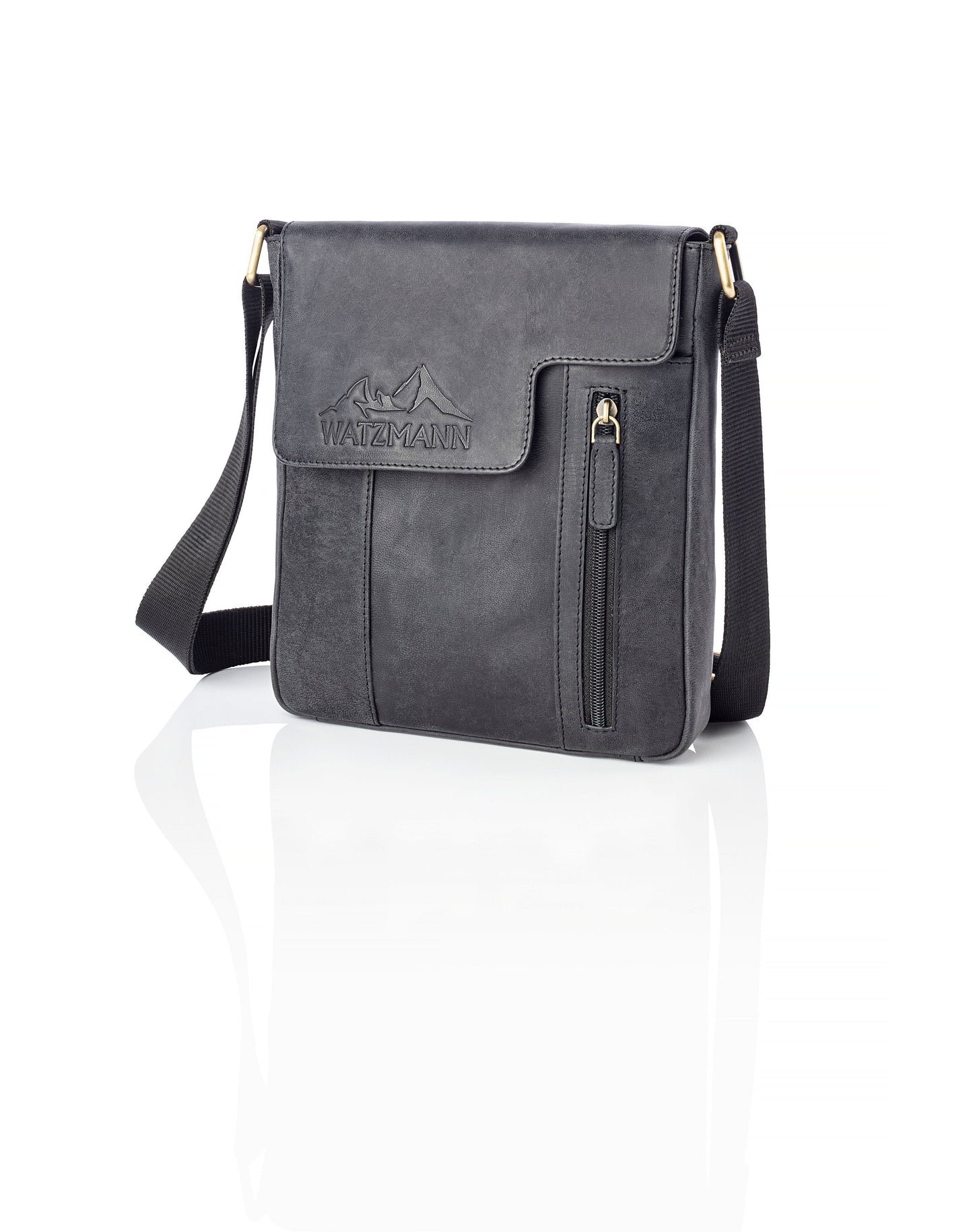 Watzmann Shoulderbag "Ryver" Leder (Farbe: anthrazit)