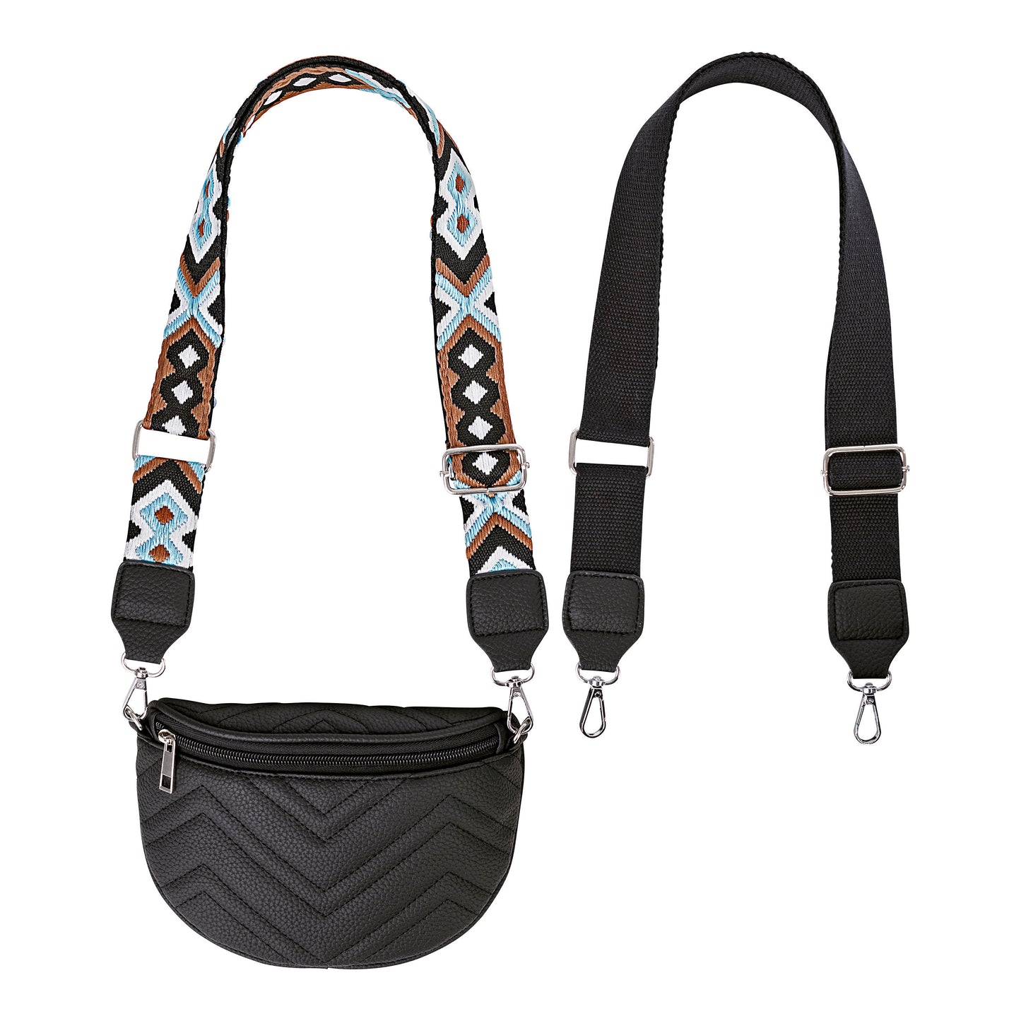 HJP Umhänge- & Bauchtasche "Couture" (Farbe: schwarz)