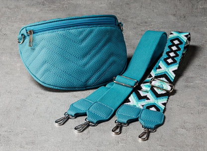 HJP Umhänge- & Bauchtasche "Couture" (Farbe: türkis)