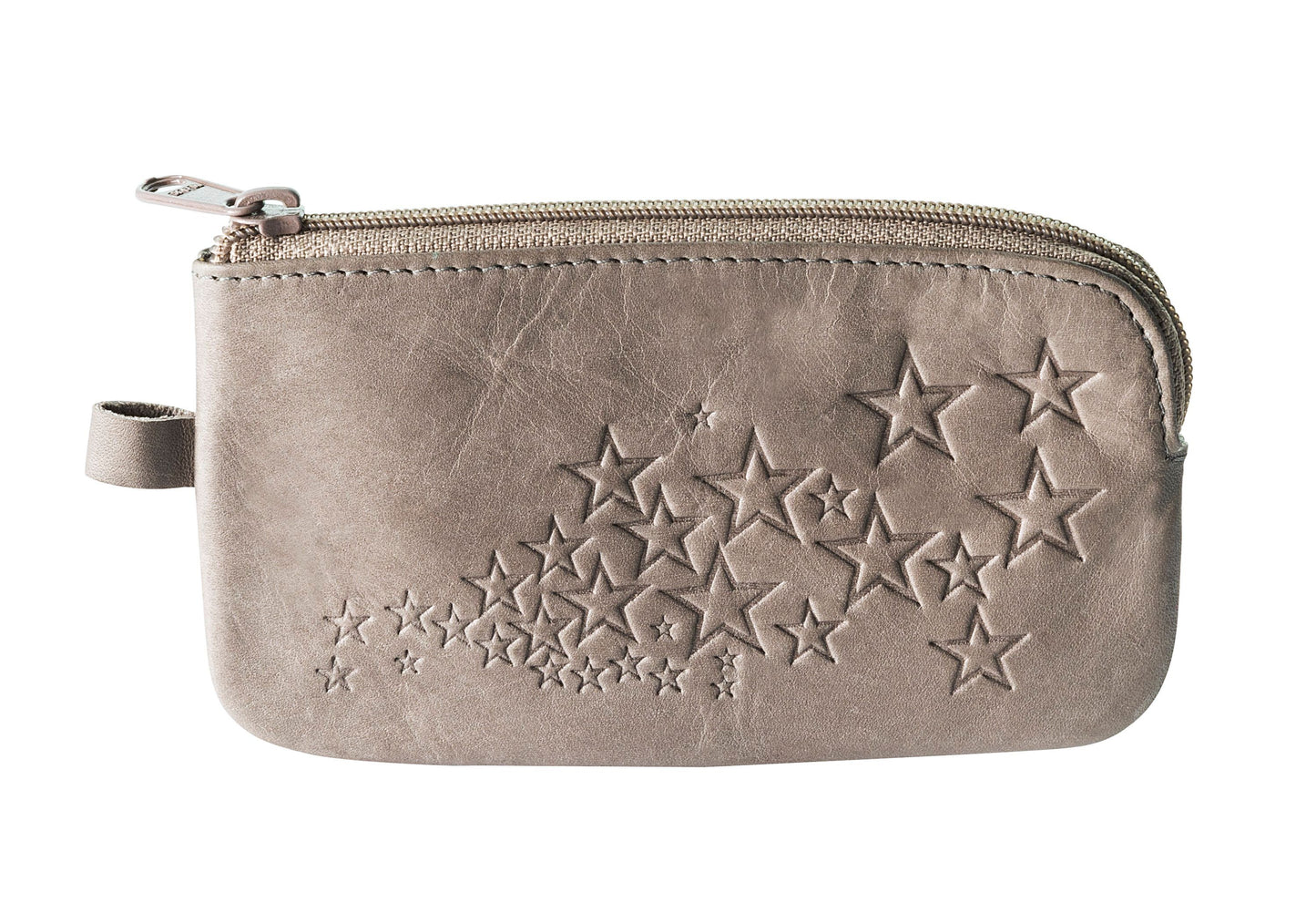 HJP Schlüsseltasche "Cléo" Leder (Farbe: taupe) mit Sternen-Prägung