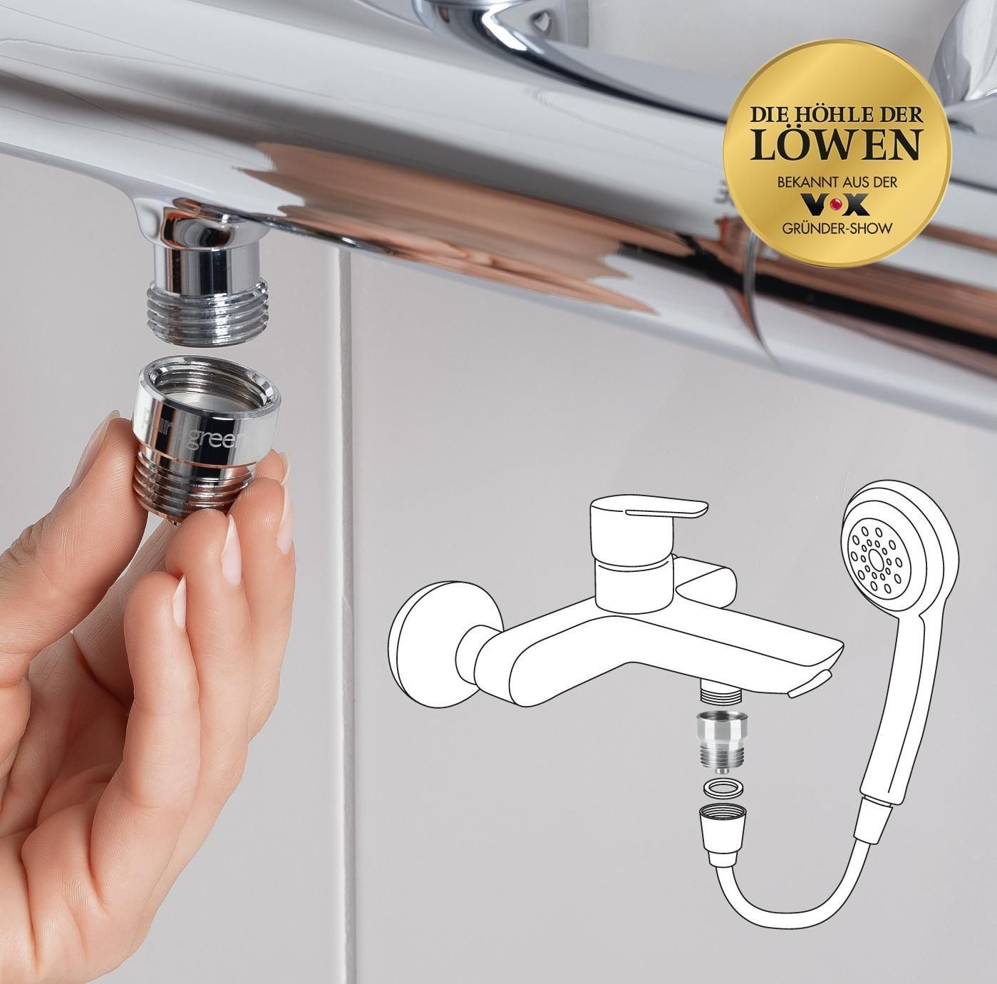 puregreen Wassersparer für die Dusche chromfarben