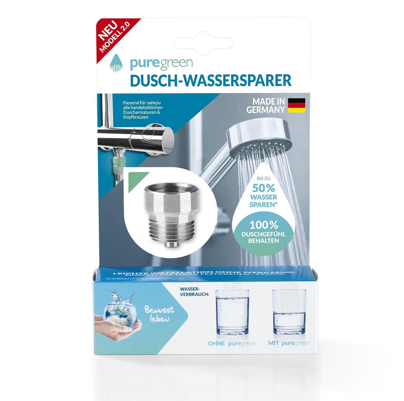 puregreen Wassersparer für die Dusche chromfarben