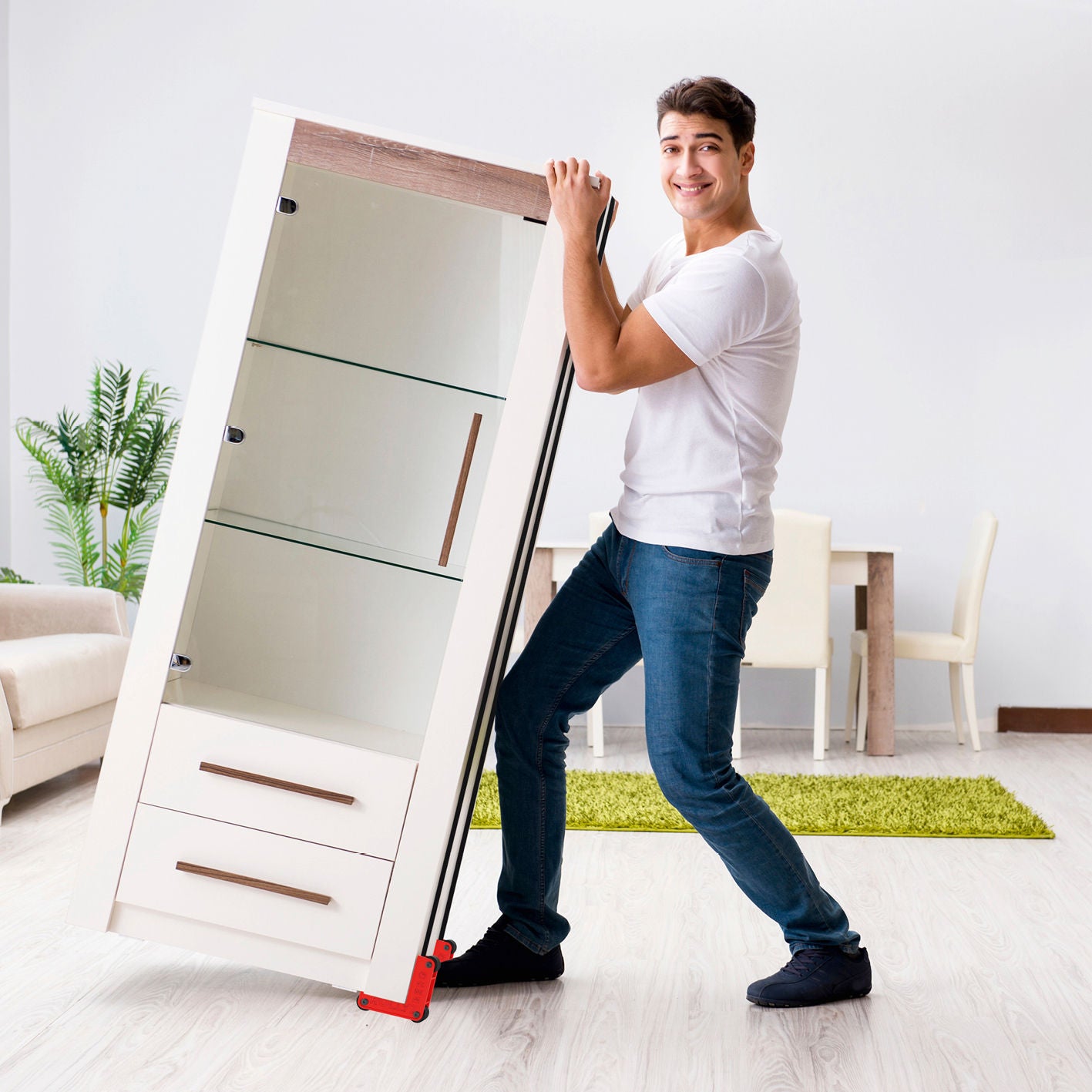 Rollyzberg Transportrollen 2er-Set (Farbe: rot) inkl. 2 Gurte