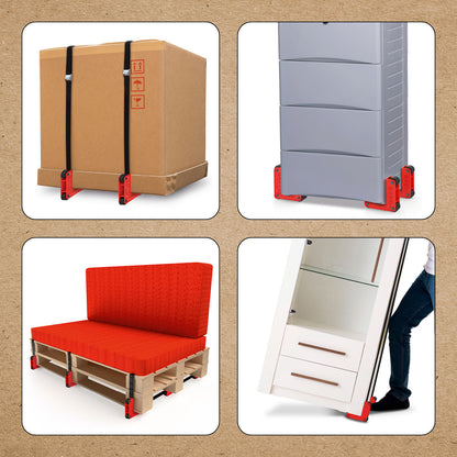 Rollyzberg Transportrollen 2er-Set (Farbe: rot) inkl. 2 Gurte