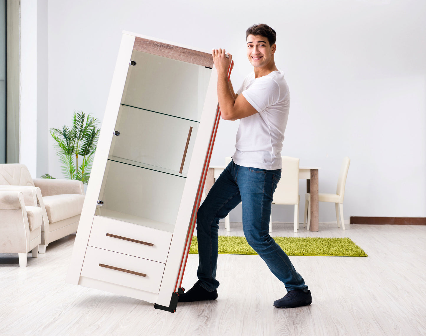 Rollyzberg Transportrollen 2er-Set (Farbe: schwarz) inkl. 2 Gurte