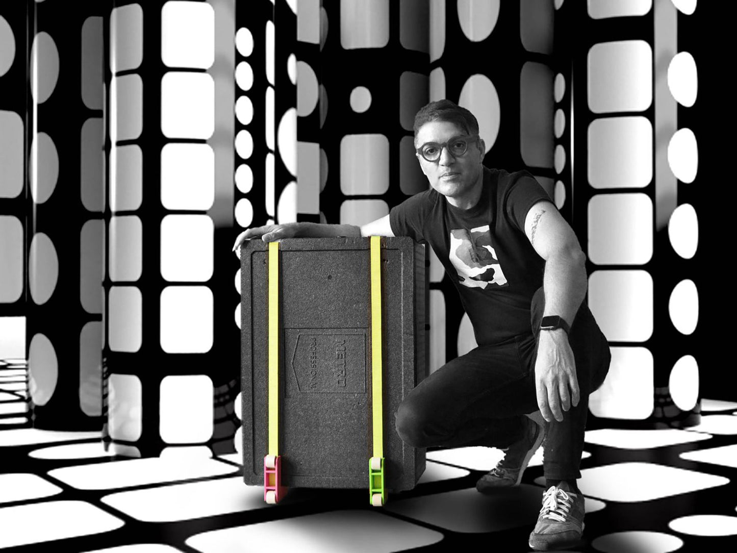 Rollyzberg Transportrollen 2er-Set (Farbe: schwarz) inkl. 2 Gurte