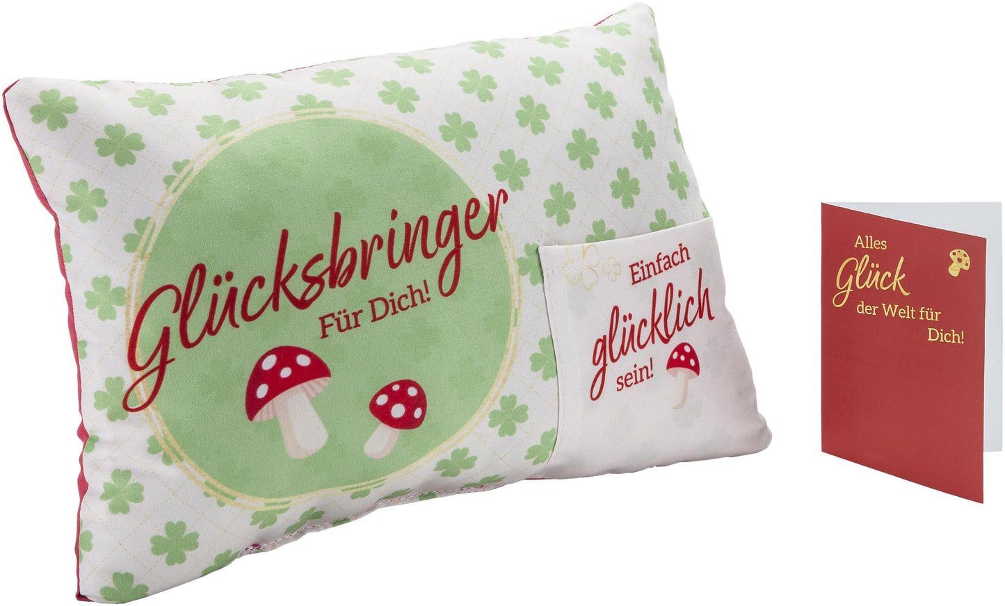 Geschenkset Kissen "Glücksbringer für Dich" 30 x 20 x 7 cm