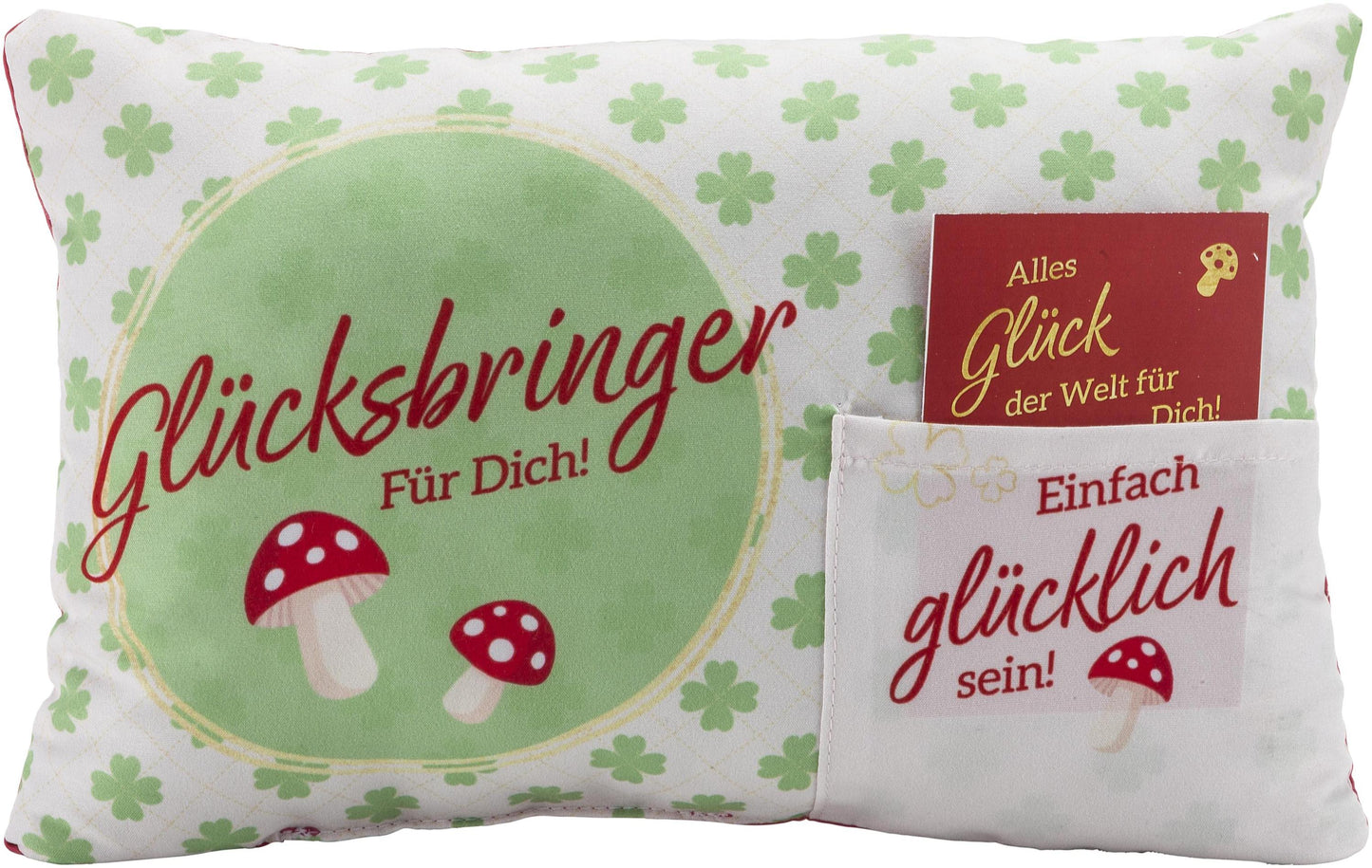 Geschenkset Kissen "Glücksbringer für Dich" 30 x 20 x 7 cm