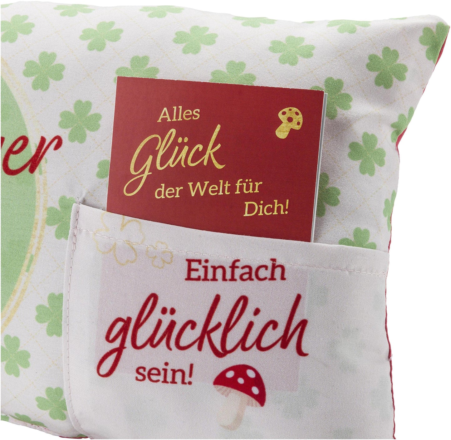 Geschenkset Kissen "Glücksbringer für Dich" 30 x 20 x 7 cm