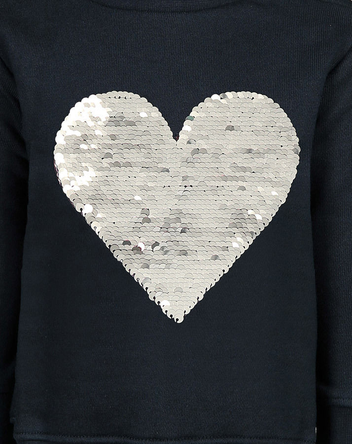 zoolaboo Sweatshirt "Herz" mit Wendepailletten, blau (Grösse: 80)