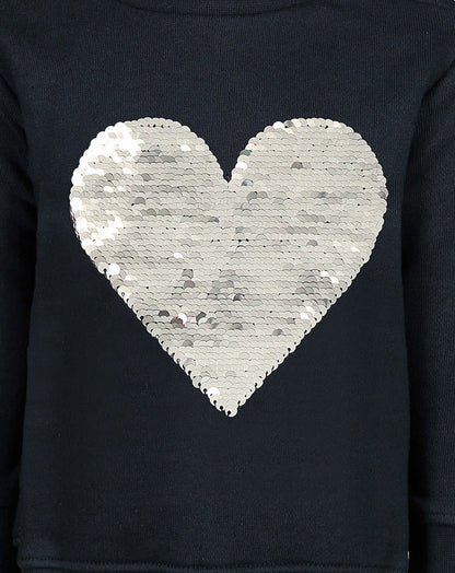 zoolaboo Sweatshirt "Herz" mit Wendepailletten, blau (Grösse: 80)