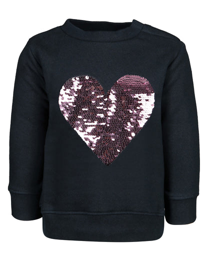 zoolaboo Sweatshirt "Herz" mit Wendepailletten, blau (Grösse: 80)