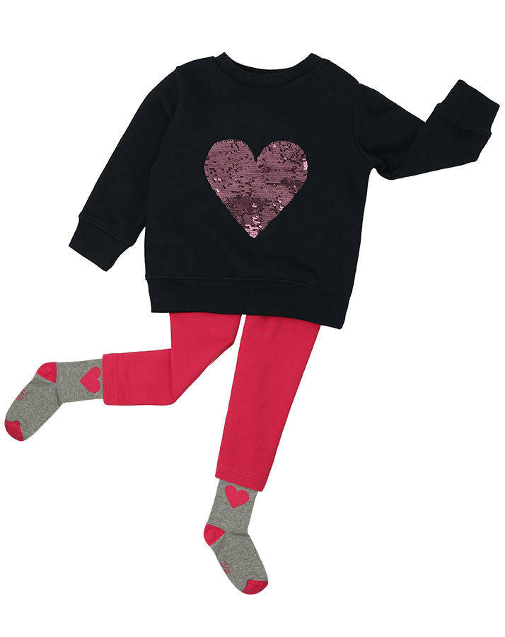 zoolaboo Sweatshirt "Herz" mit Wendepailletten, blau (Grösse: 92)