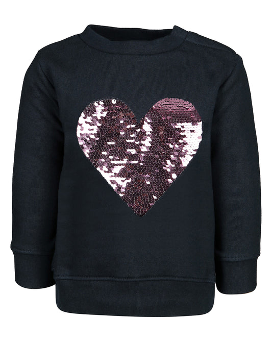 zoolaboo Sweatshirt "Herz" mit Wendepailletten, blau (Grösse: 98)