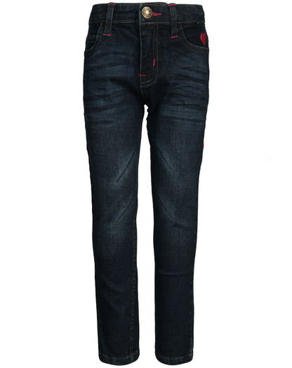 Jeans-Hose PINKES HERZ Gr.116 Skinny Fit in dunkelblau