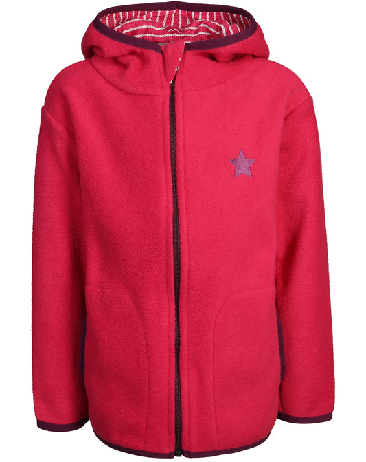 Fleece-Jacke STERNCHEN Gr.92 mit Kapuze in pink