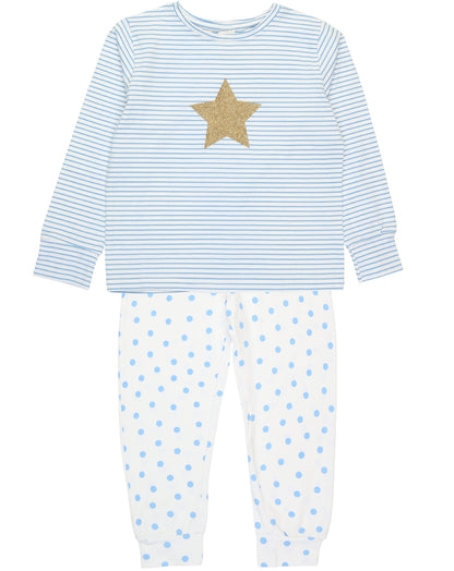 Schlafanzug GLITZER STERN  Gr. 104/110