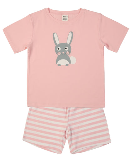 Schlafanzug HASE HENRY Gr.104/110 kurz in rosa/weiss