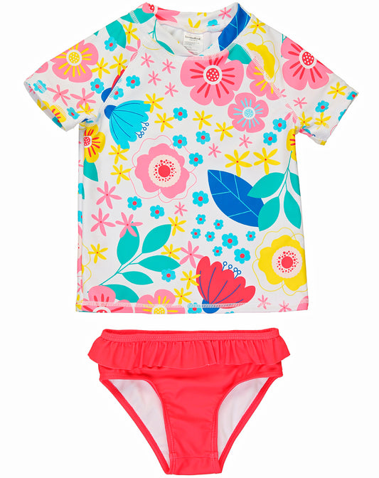 Schwimm-Set FLOWER POWER 2-teilig in bunt/pink