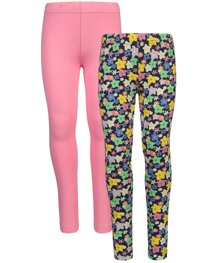 Leggings FLORIDA 2er-Pack in rosa/geblümt Gr. 104/110