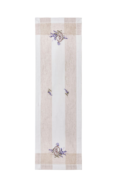 Tischläufer "Lavendel" mit Stickerei, 40 x 140 cm