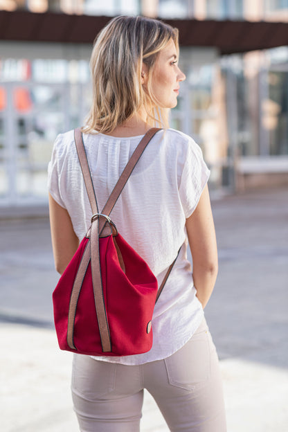 Arrows Schulter- und Rucksacktasche "Emmi", Canvas (Farbe: rot)