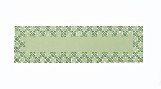 Tischläufer mit Kurbelstickerei, 40x140cm, (Farbe: Grün)