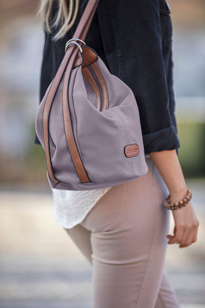 Arrows Schulter- und Rucksacktasche "Emmi", Canvas (Farbe: grau)