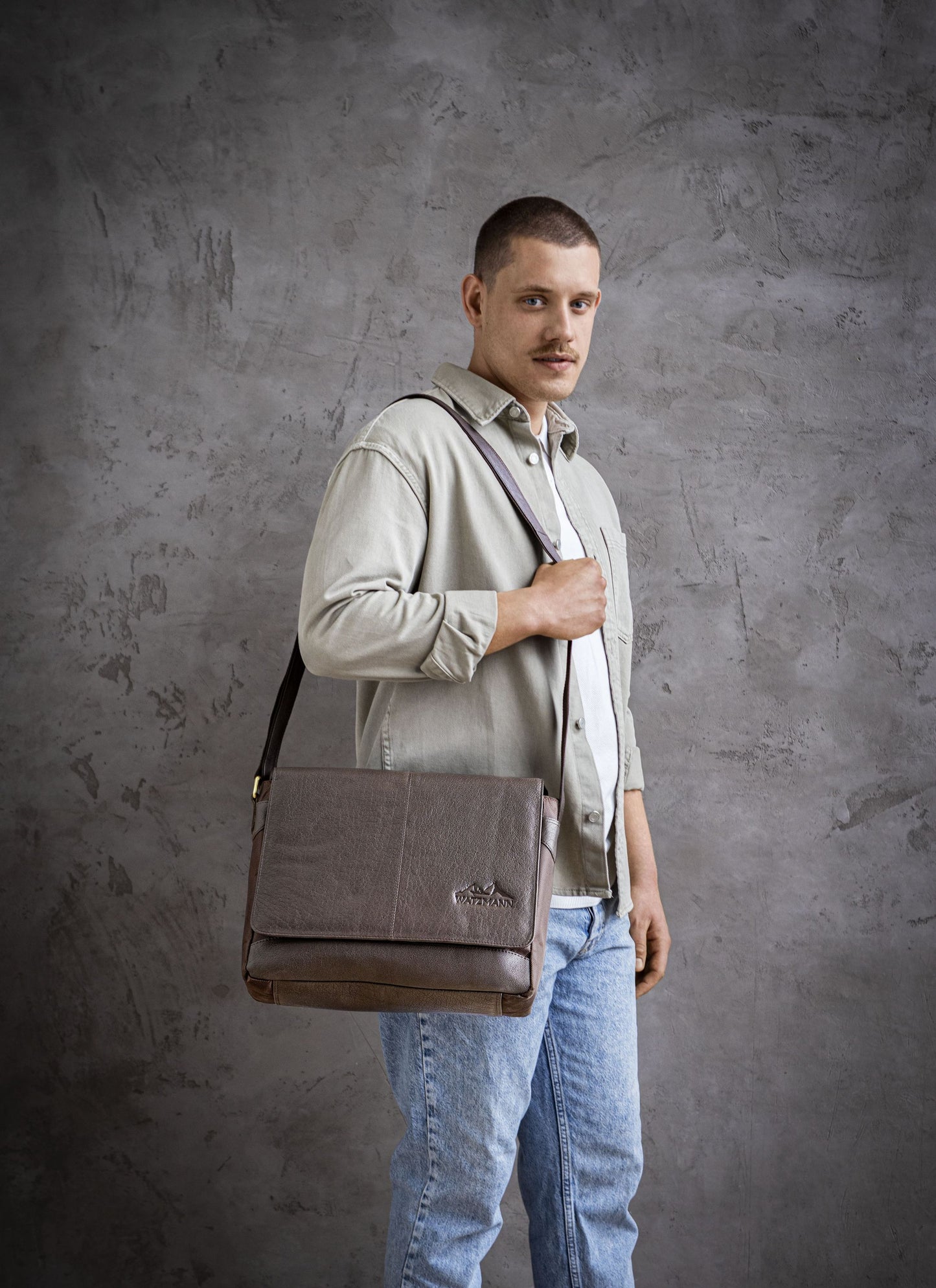 Watzmann Messengerbag "Office" (Farbe: dunkelbraun)