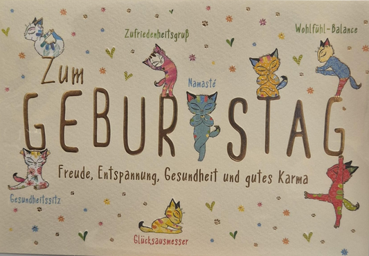 Zum Geburtstag Freude, Entspannung, Gesundheit und gutes Karma  (B6)