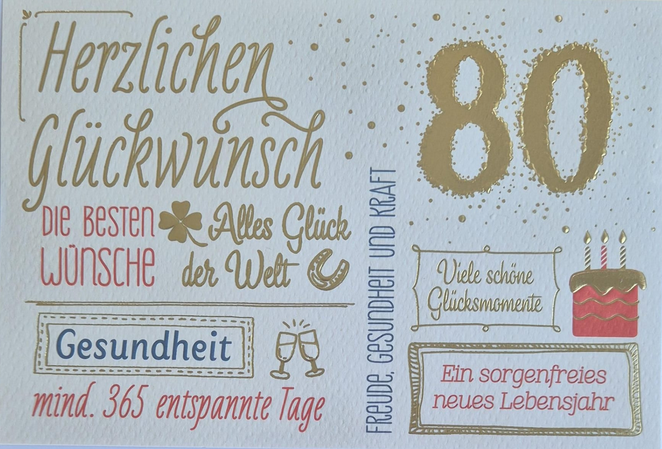 80 Herzlichen Glückwunsch (B6)