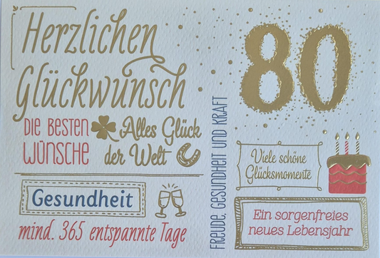 80 Herzlichen Glückwunsch (B6)