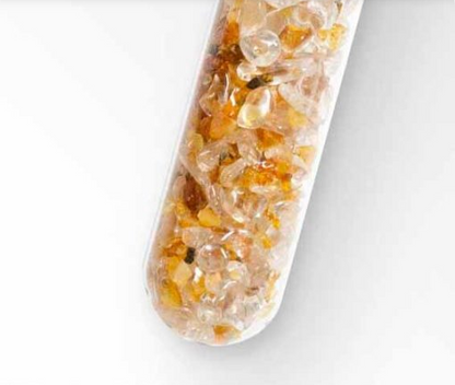 Edelstein Wasserstab "Kreativität und Schaffenskraft" (Bernstein und Bergkristall)