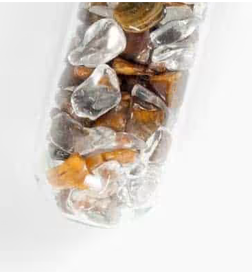 Edelstein Wasserstab "Selbstbewusstsein und Durchblick" (Tigerauge und Bergkristall)