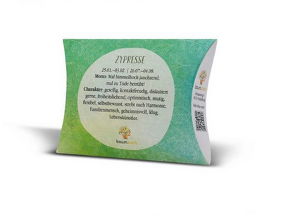 Handschmeichler Zypresse 45mm mit Baumhoroskop