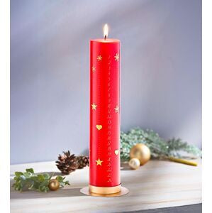 Kalender-Kerze mit Kerzenteller rot