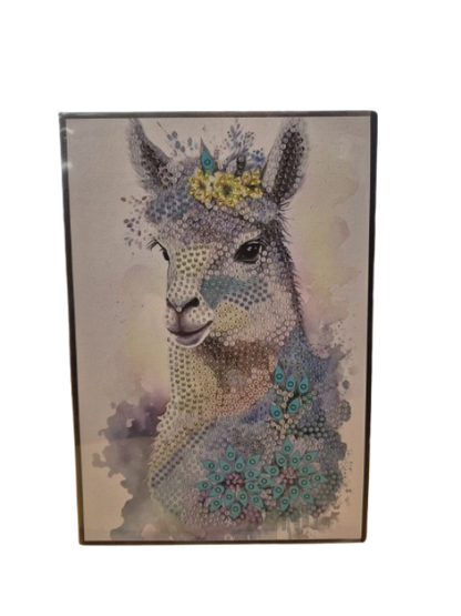 Diamond Painting Notizbuch (Motiv: Alpaka Ludwig, DIN A5)