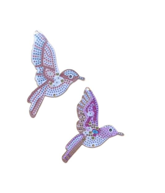 Diamond Painting Sonnenfänger "Kolibri" 2er-Set
