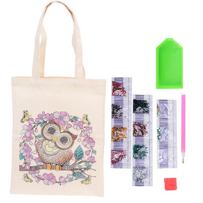 Diamond Painting Tragetasche "Eule" 29 x 34 cm