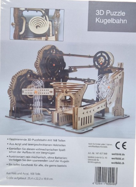 3D Holzpuzzle XL Kugelbahn