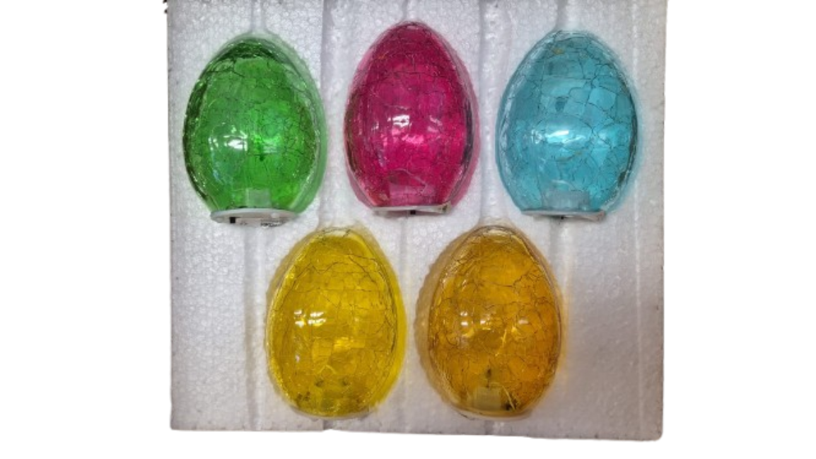 LED-Dekoleuchten "Glaseier" 5er-Set