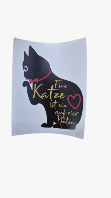 Glas mit Henkel Katzenmotiv