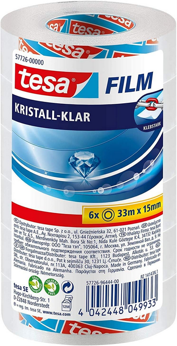 tesa Film®, kristall - klar 6x 33m:15mm