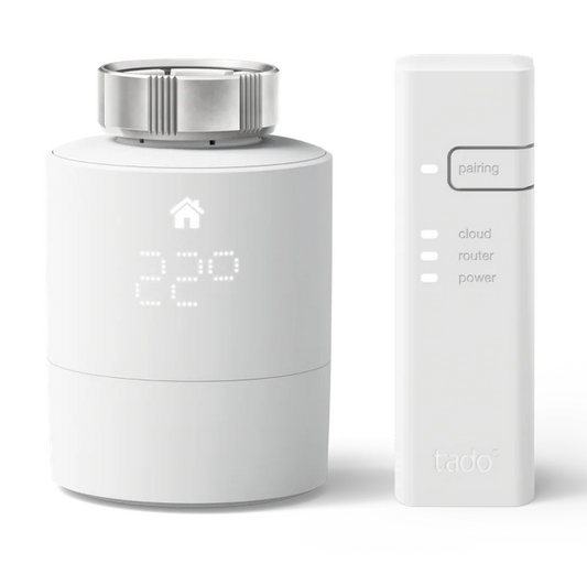 Tado - tado Smart Heizkörperthermostat Starter Kit V3+, horizontale Montage