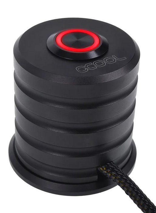 Powerbutton mit Taster 19mm rot beleuchtet - Deep Black